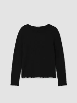Bubble Jacquard Round Neck Top