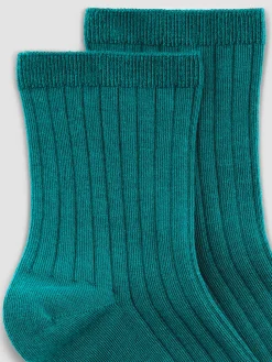 Cotton Wide-Rib Short Crew Sock