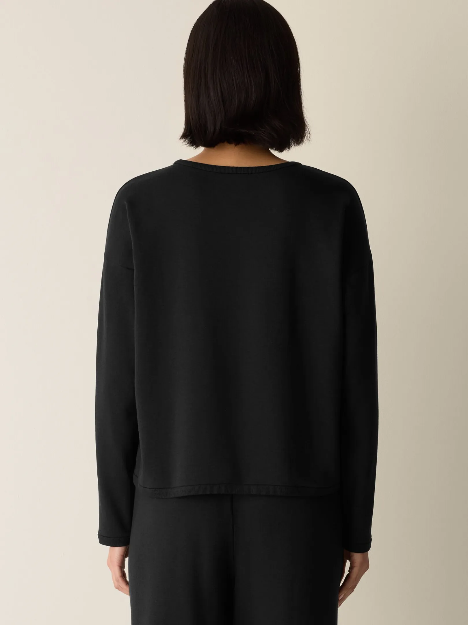 Cozy Brushed Terry Hug Round Neck Box-Top