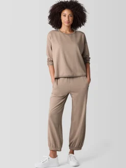 Cozy Brushed Terry Hug Round Neck Box-Top