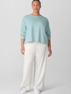 Cozy Brushed Terry Hug Round Neck Box-Top
