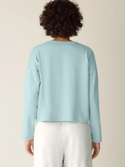 Cozy Brushed Terry Hug Round Neck Box-Top