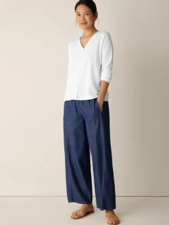 Cross Hatch Stretch Jersey Button-Front Top