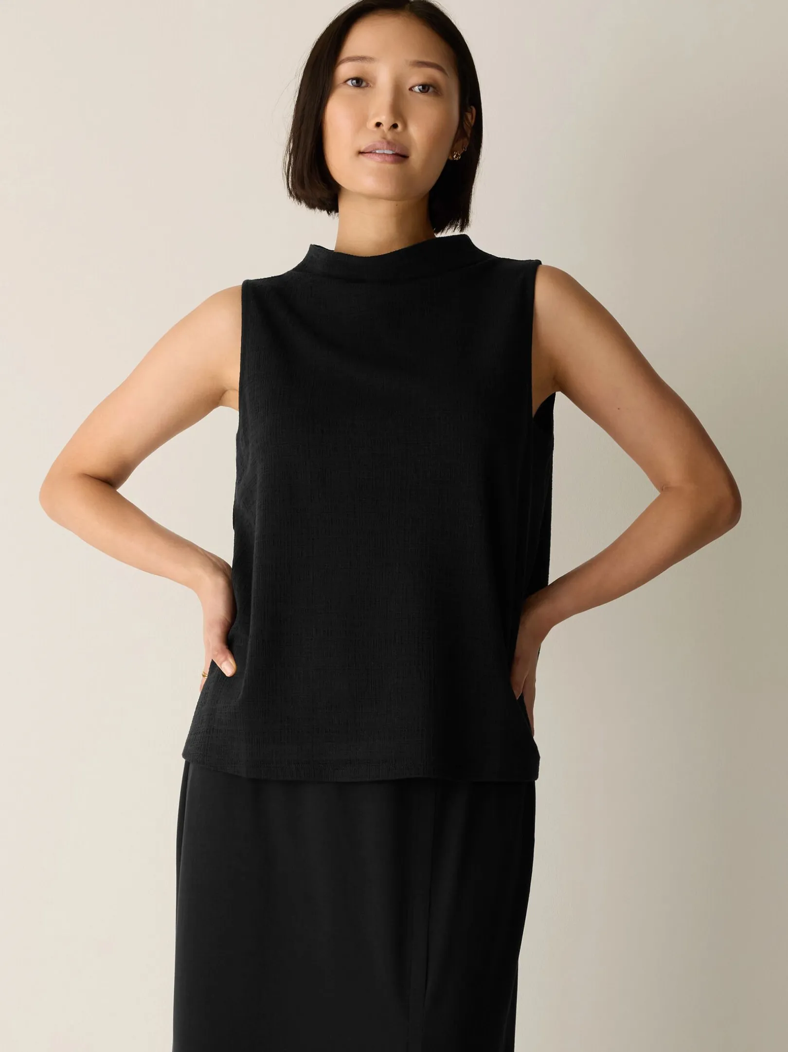 Cross Hatch Stretch Jersey Funnel Neck Tank