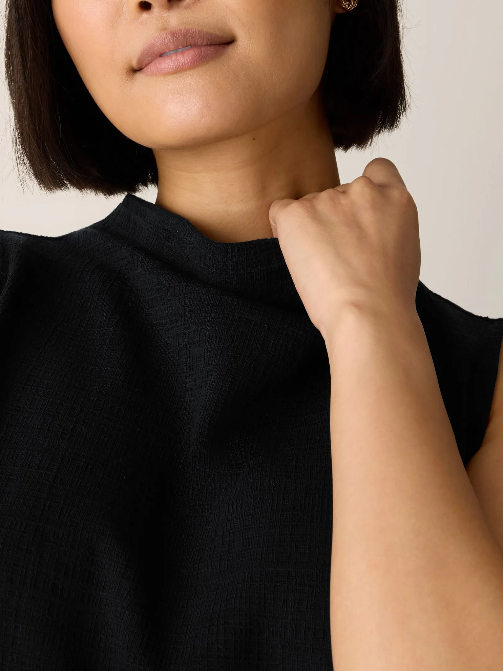 Cross Hatch Stretch Jersey Funnel Neck Tank