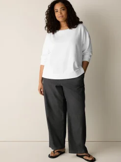 Garment-Dyed Organic Cotton Terry Bateau Neck Top