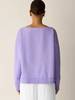 Garment-Dyed Organic Cotton Terry Bateau Neck Top