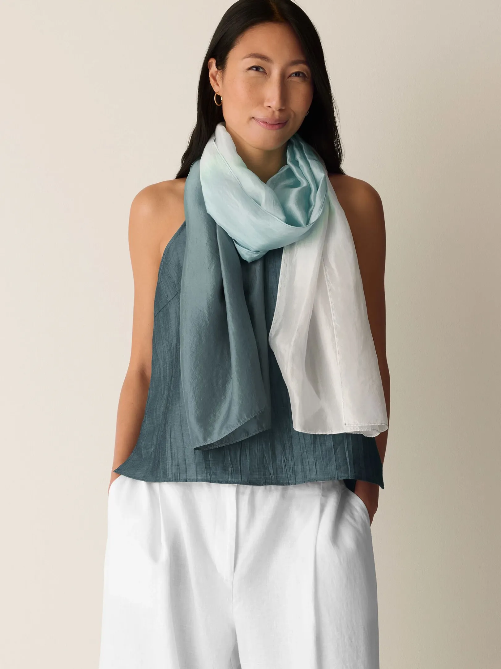Hand-Dyed Organic Silk Scarf