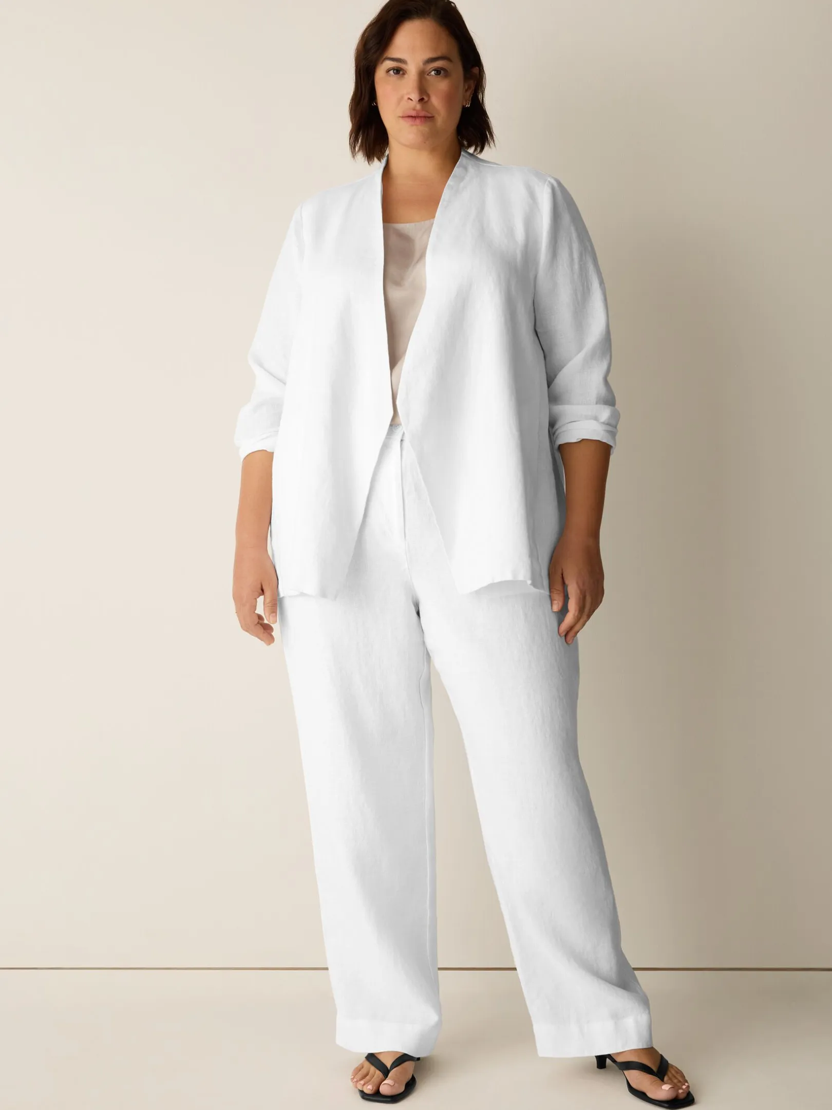 Heavy Organic Linen Angled Jacket