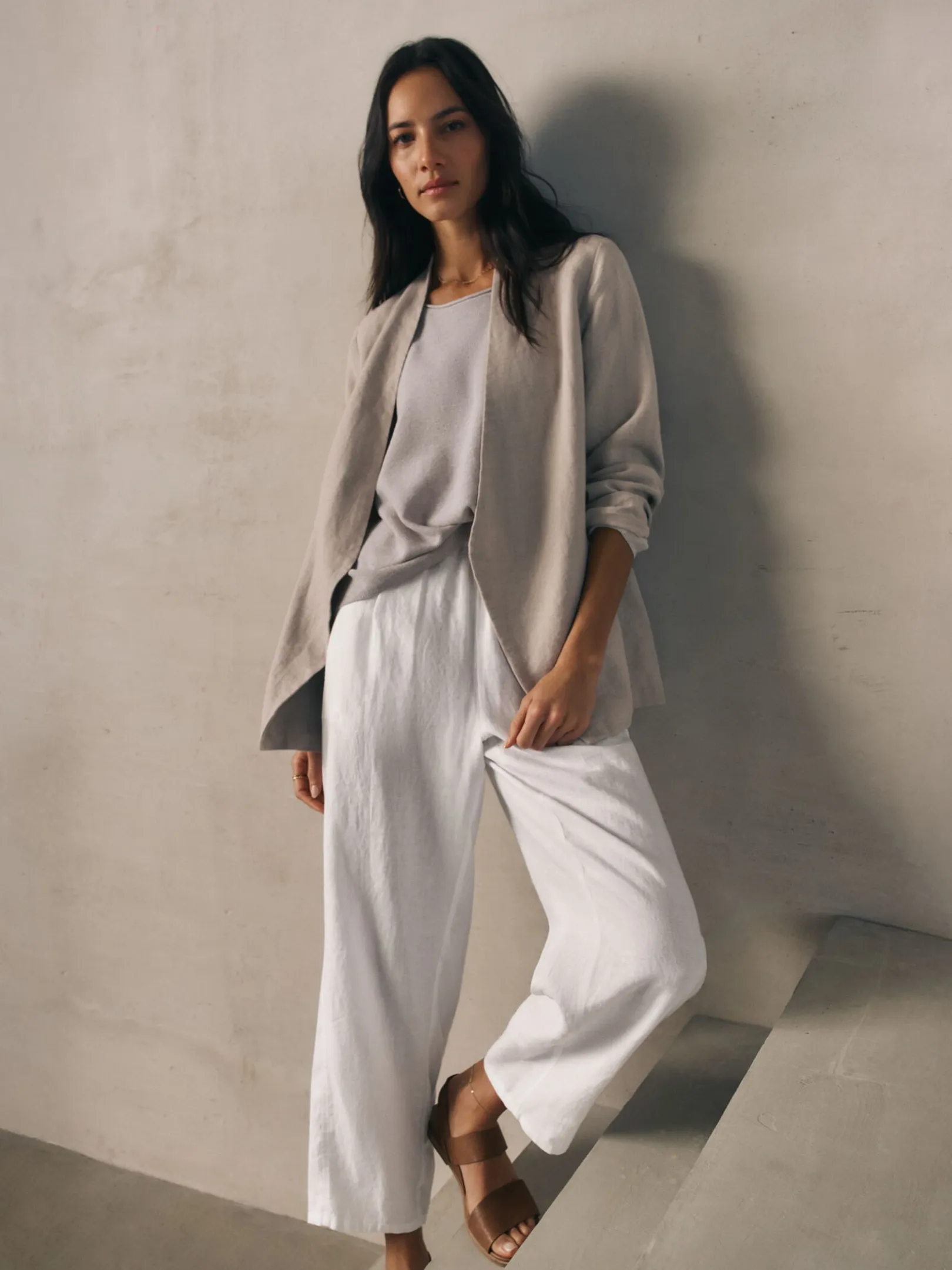 Heavy Organic Linen Angled Jacket