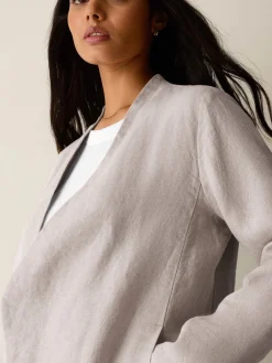 Heavy Organic Linen Angled Jacket