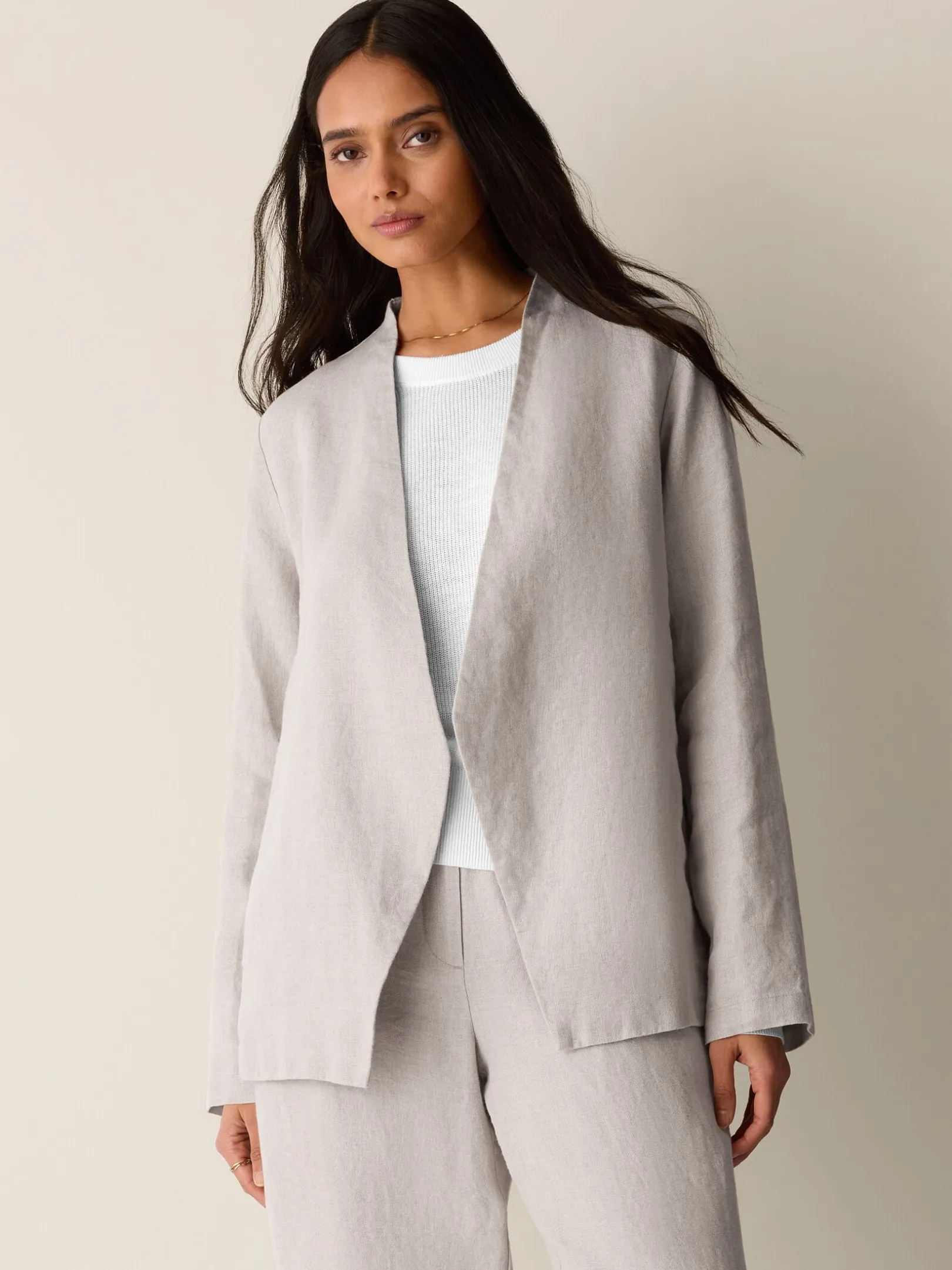 Heavy Organic Linen Angled Jacket