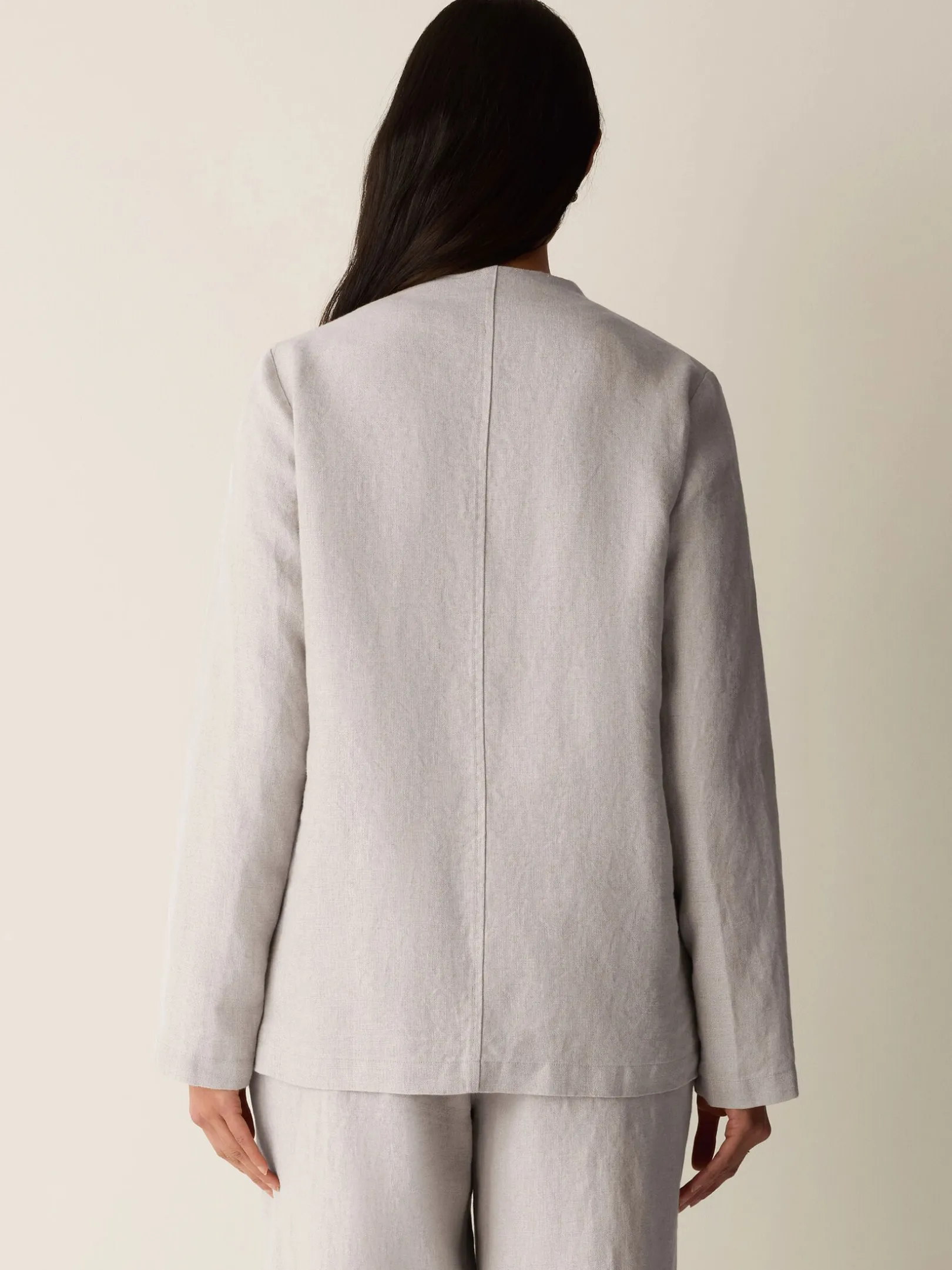 Heavy Organic Linen Angled Jacket