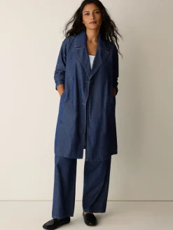 Lightweight Organic Cotton Denim Trench Coat