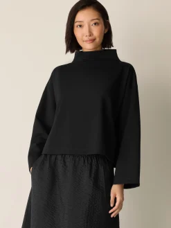 Lightweight Ponte Funnel Neck Top