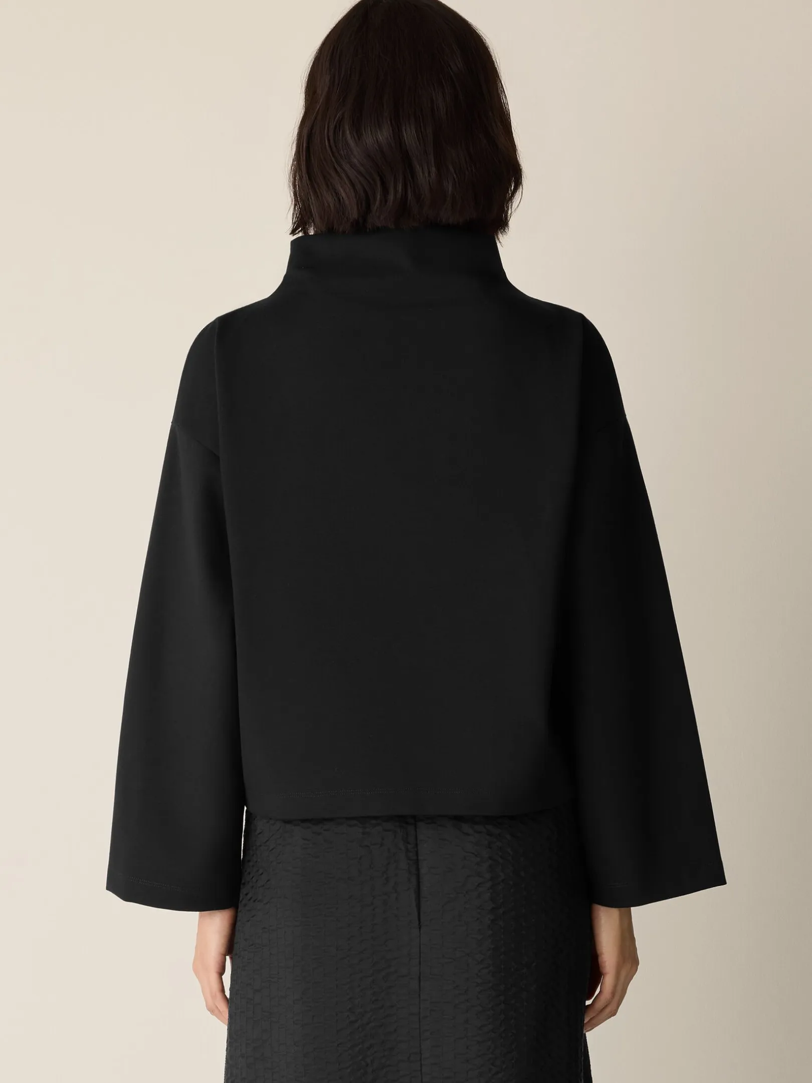 Lightweight Ponte Funnel Neck Top