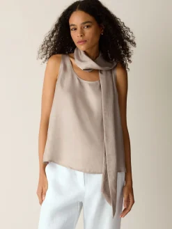 Lightweight Satin Shimmer Double Tie Scarf