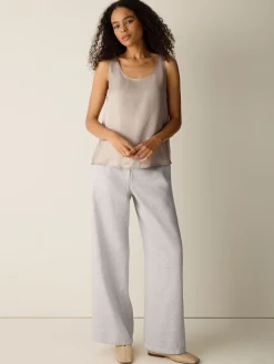 Lightweight Satin Shimmer Scoop Neck Tank
