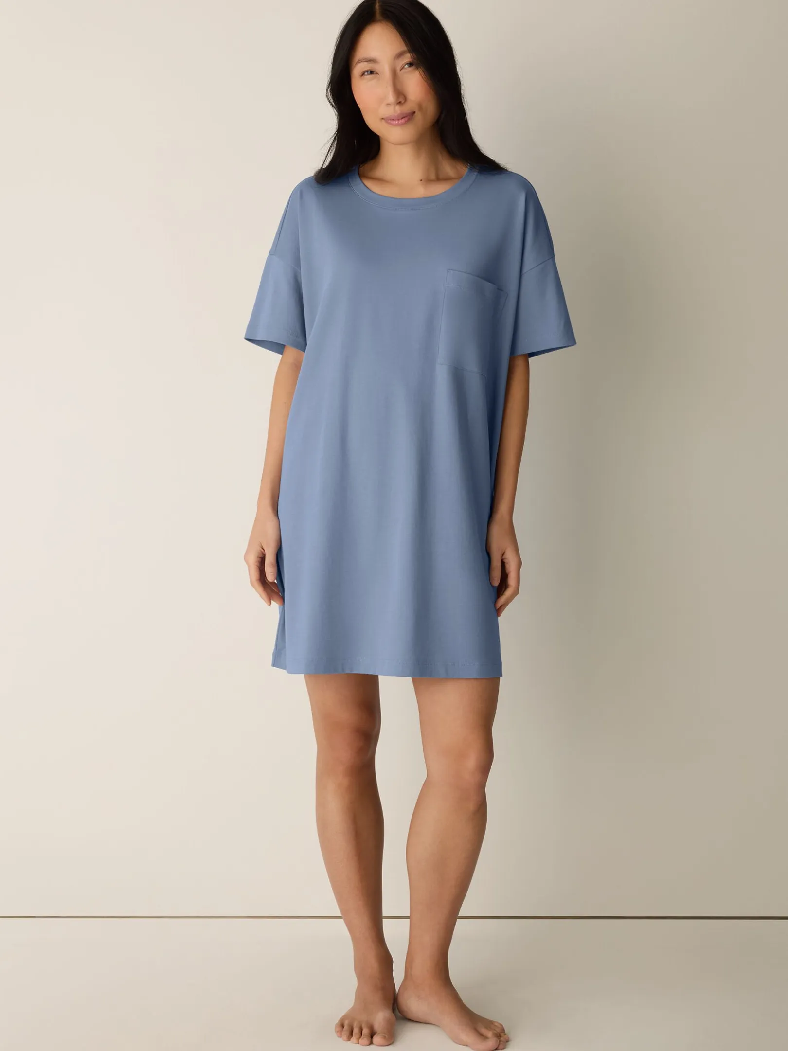 Organic Cotton Interlock Crew Neck Sleep Dress