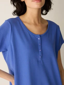 Organic Cotton Interlock Henley Sleep Dress