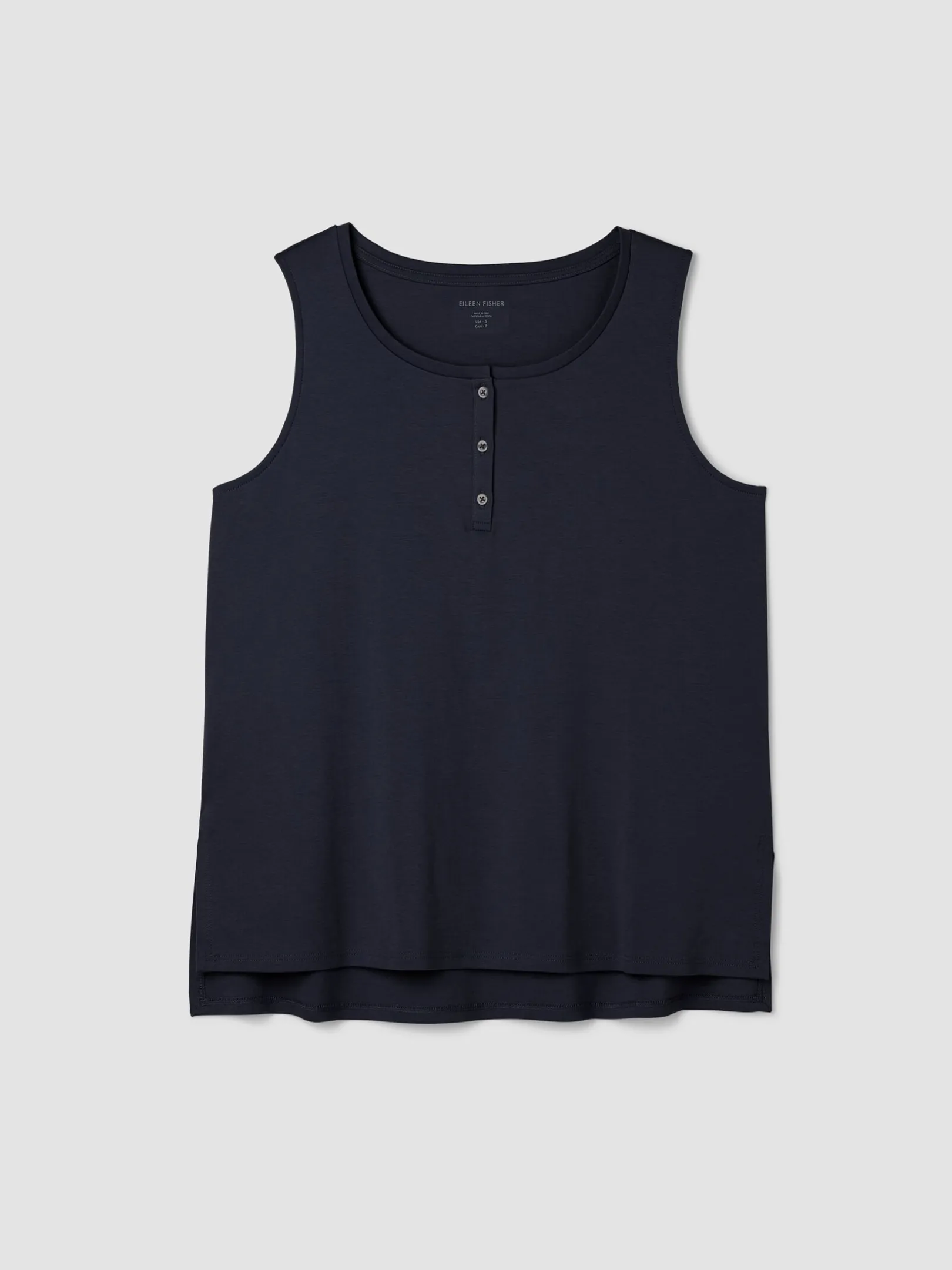 Organic Cotton Interlock Henley Sleep Tank