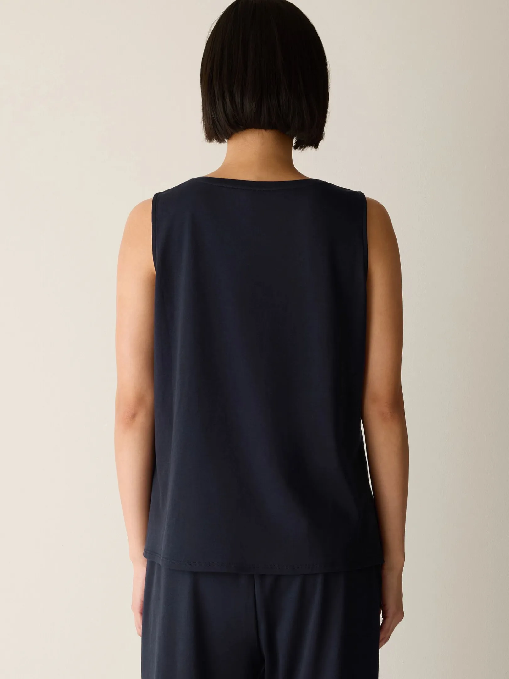 Organic Cotton Interlock Henley Sleep Tank