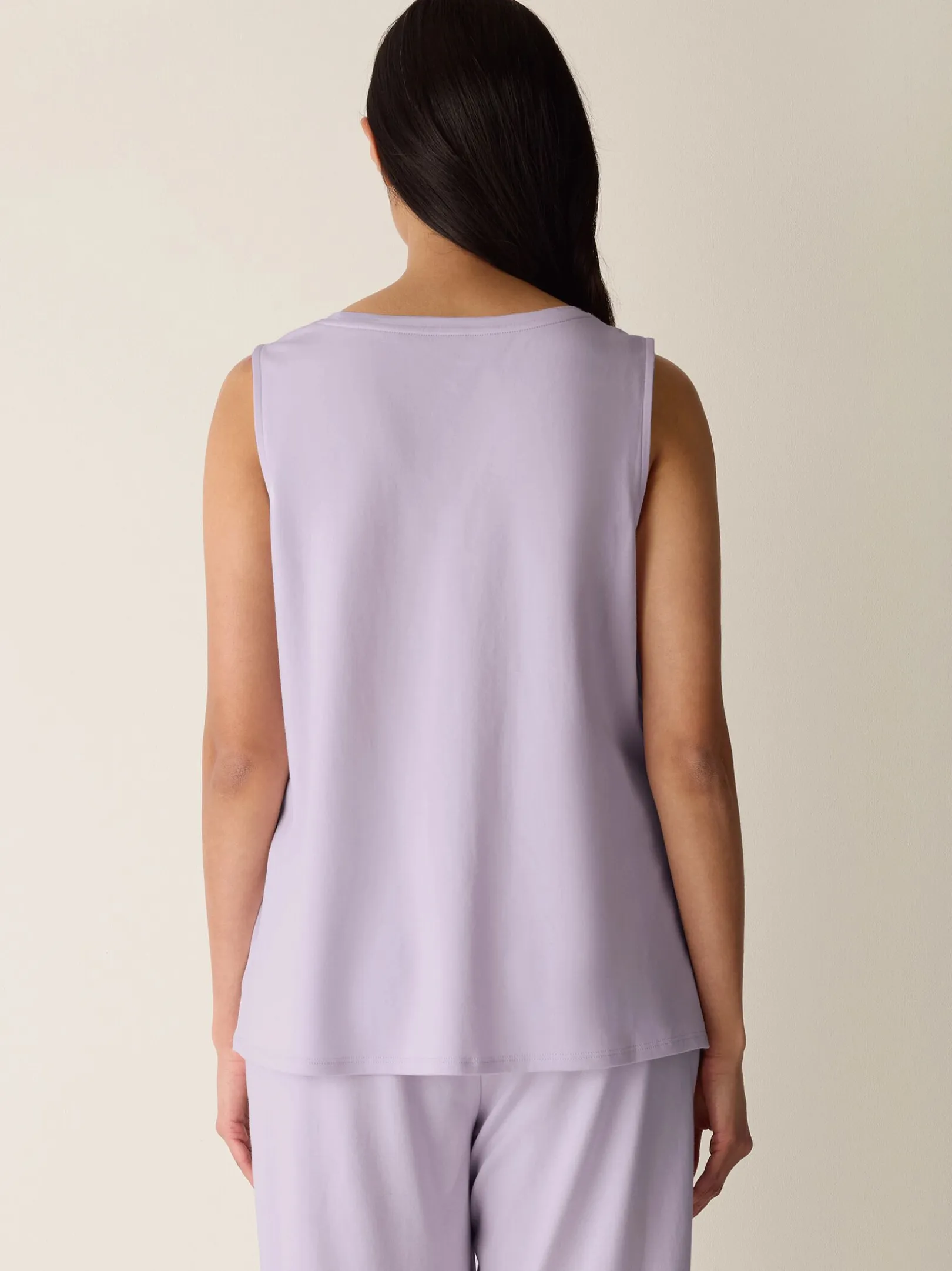 Organic Cotton Interlock Henley Sleep Tank