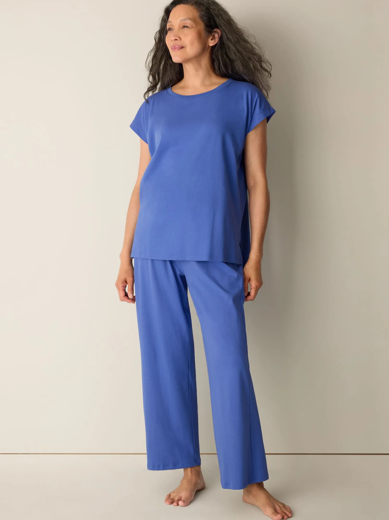 Organic Cotton Interlock Jewel Neck Sleep Tee