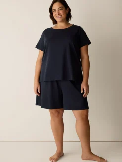 Organic Cotton Interlock Jewel Neck Sleep Tee