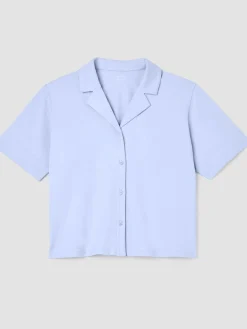 Organic Cotton Interlock Notch Collar Sleep Shirt