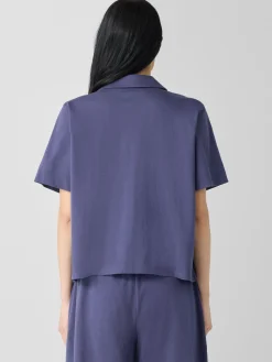 Organic Cotton Interlock Notch Collar Sleep Shirt