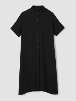 Organic Cotton Lofty Gauze Classic Collar Shirtdress