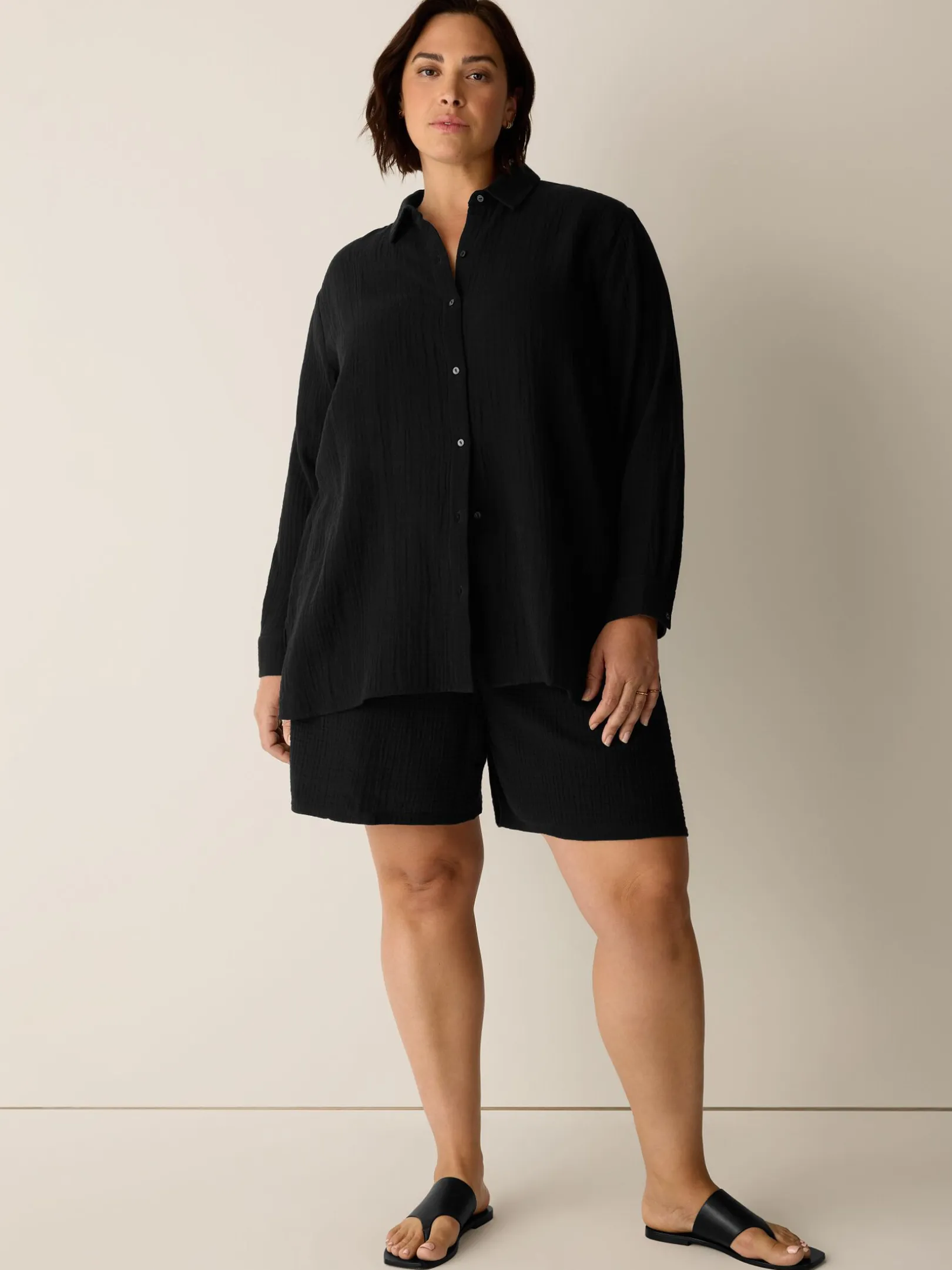 Organic Cotton Lofty Gauze Classic Collar Shirt