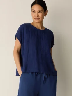 Organic Cotton Lofty Gauze Round Neck Box-Top