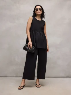 Organic Cotton Poplin Round Neck Long Top