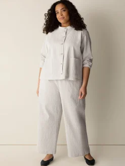 Organic Cotton Pucker Check Shirt Jacket