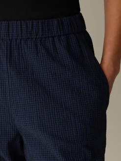Organic Cotton Pucker Check Tapered Pant