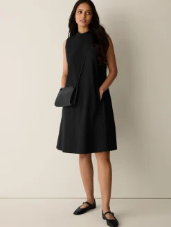 Organic Cotton Pucker Mock Neck Dress