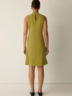 Organic Cotton Pucker Mock Neck Dress