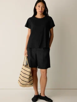 Organic Cotton Slubby Jersey Crew Neck Tee