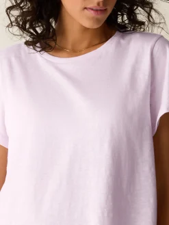 Organic Cotton Slubby Jersey Crew Neck Tee