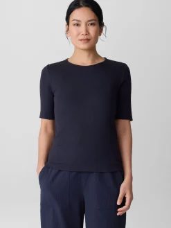 Organic Cotton Stretch Rib Crew NeckTee