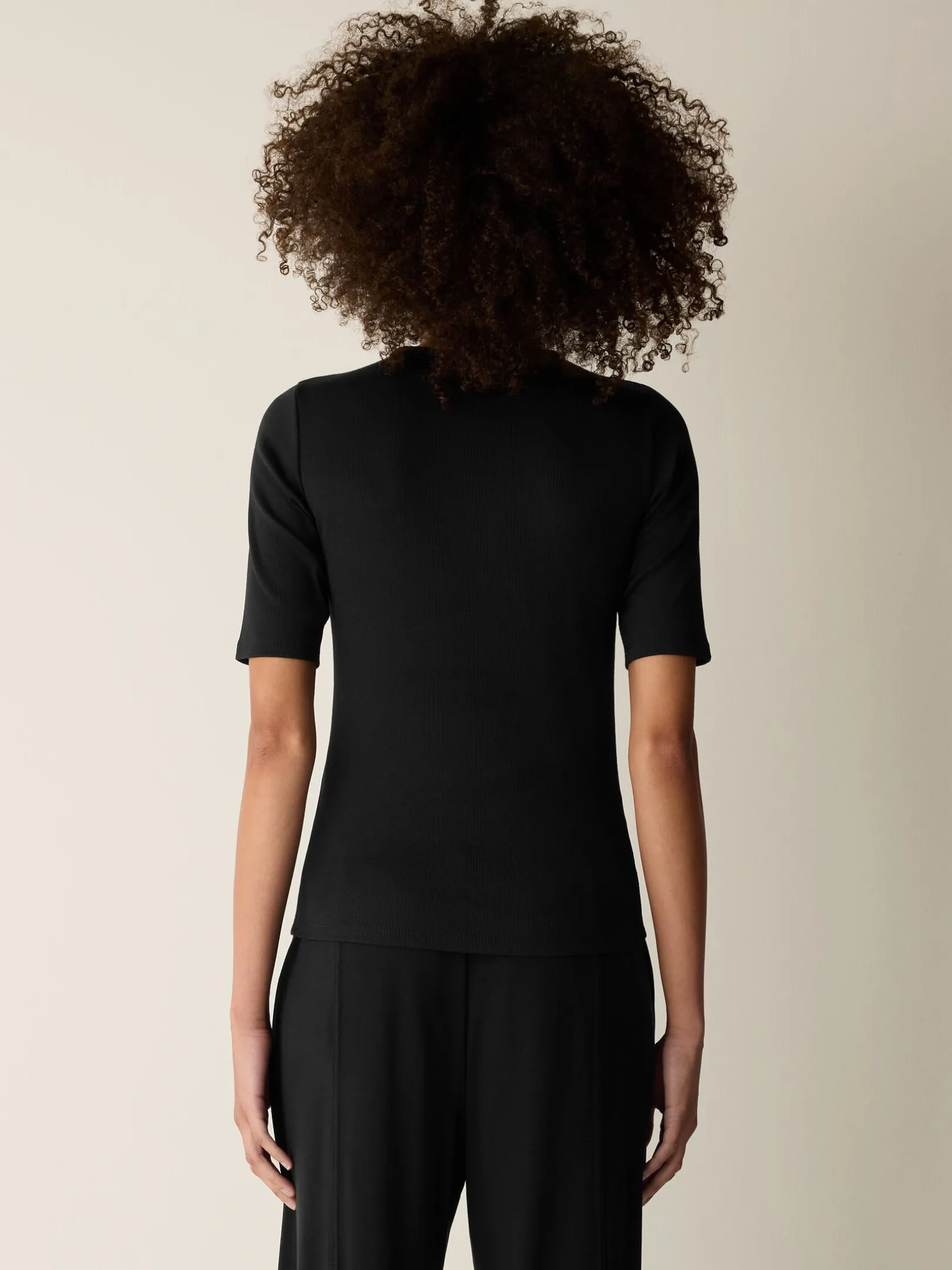 Organic Cotton Stretch Rib Crew Neck Tee