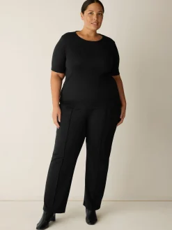 Organic Cotton Stretch Rib Crew Neck Tee