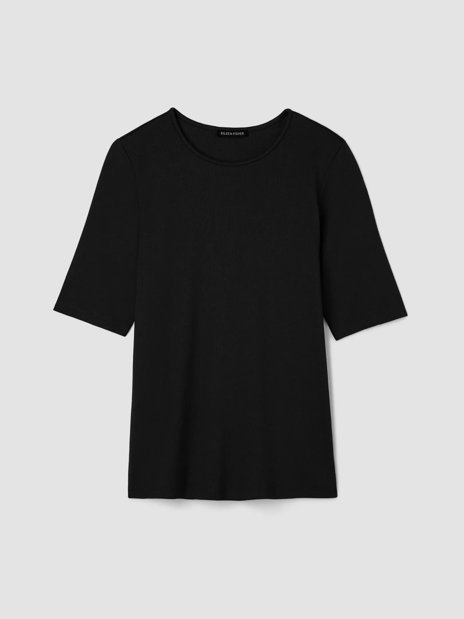 Organic Cotton Stretch Rib Crew Neck Tee