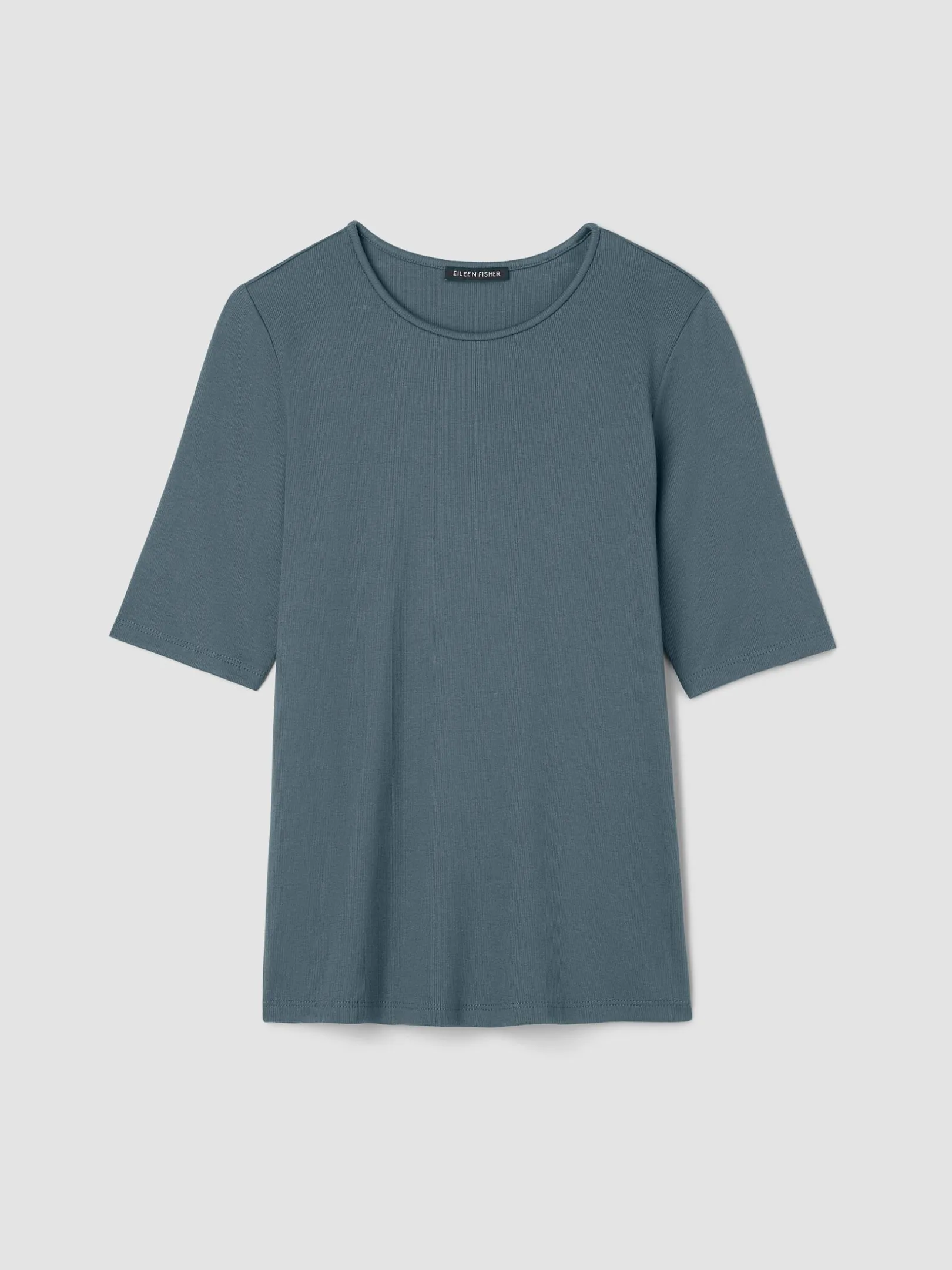 Organic Cotton Stretch Rib Crew Neck Tee