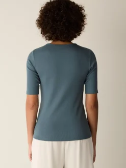 Organic Cotton Stretch Rib Crew Neck Tee