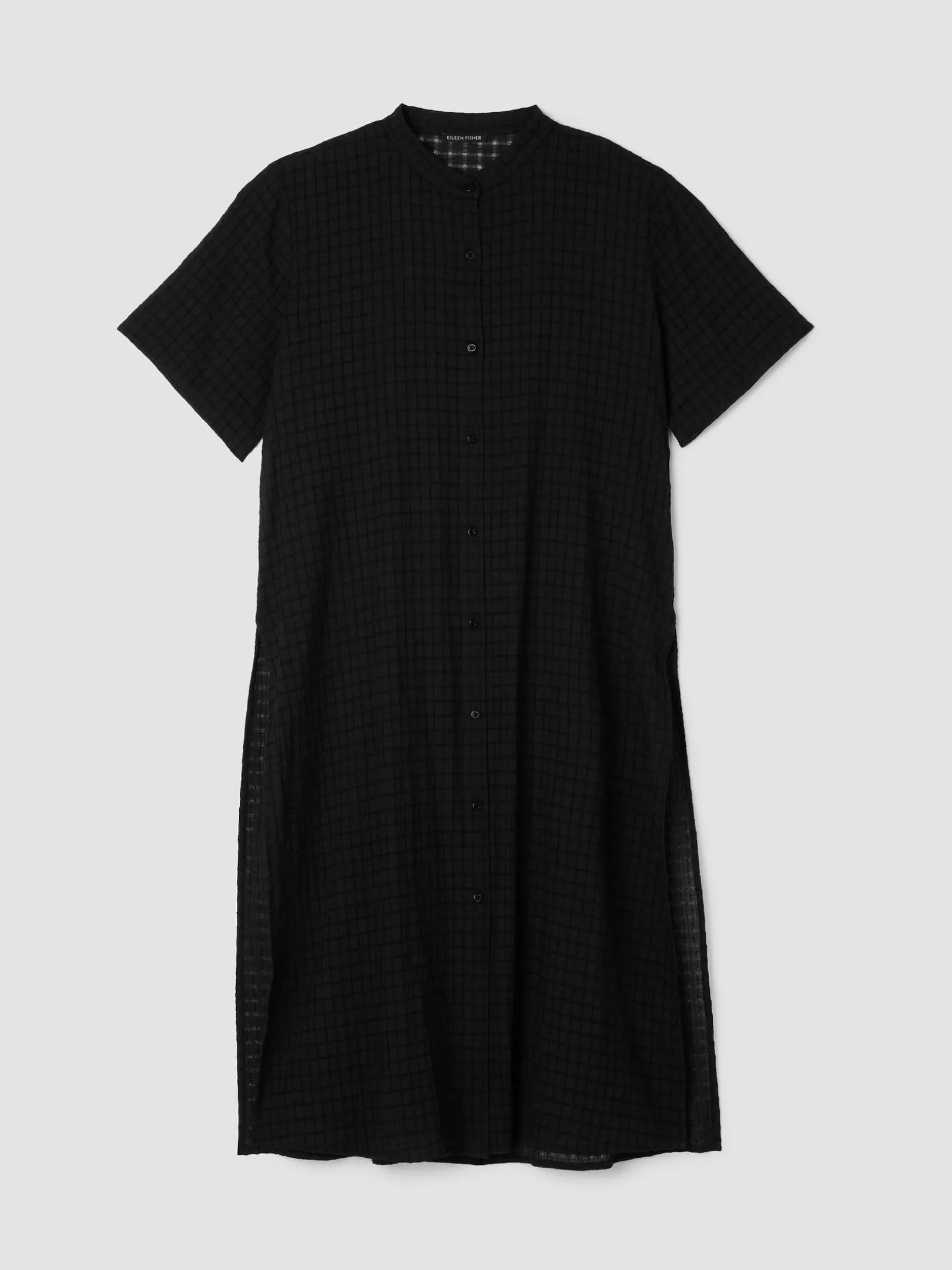 Organic Cotton Voile Box Band Collar Shirt