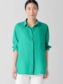 Organic Handkerchief Linen Classic Collar Shirt