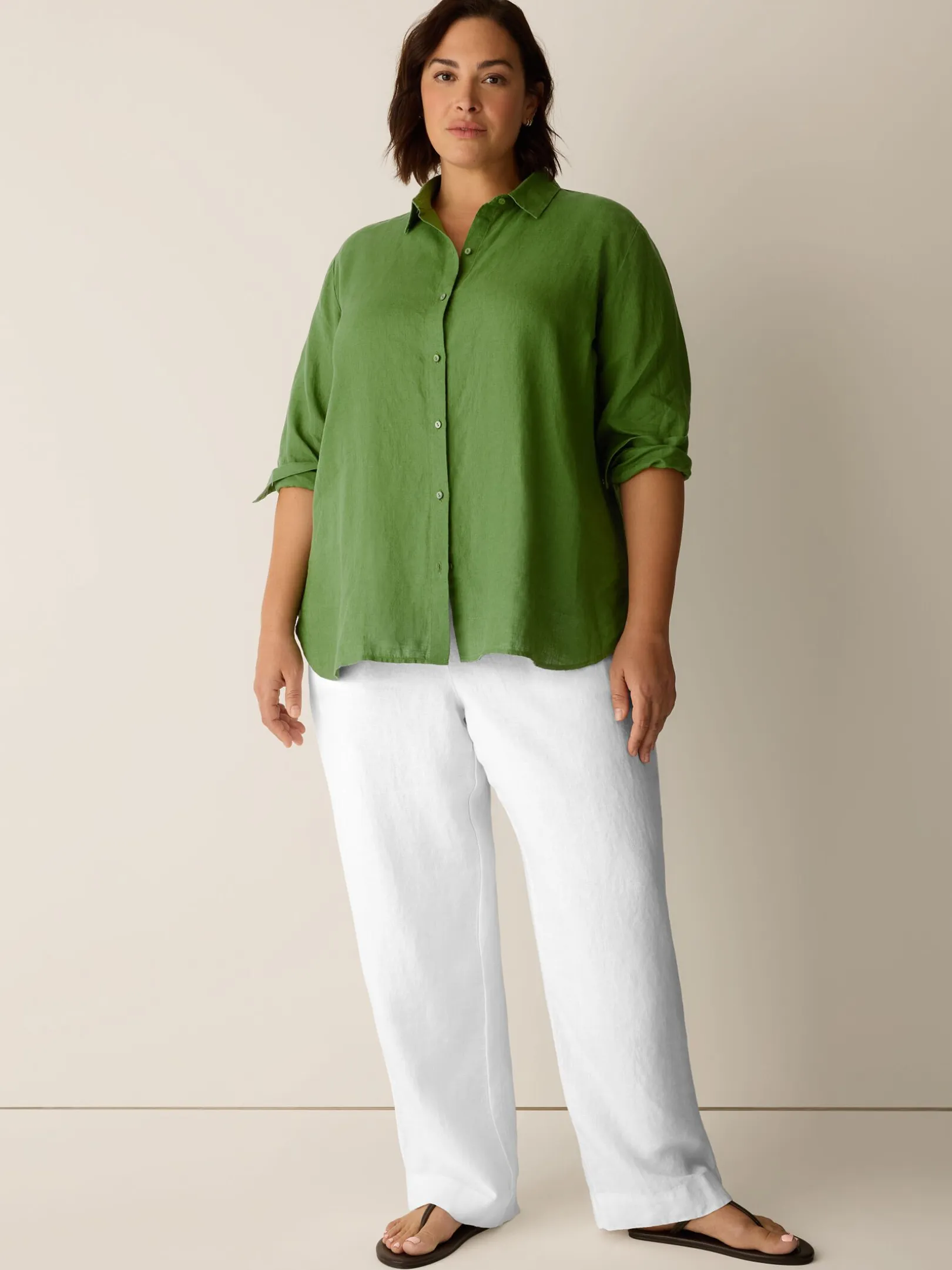 Organic Handkerchief Linen Classic Collar Shirt